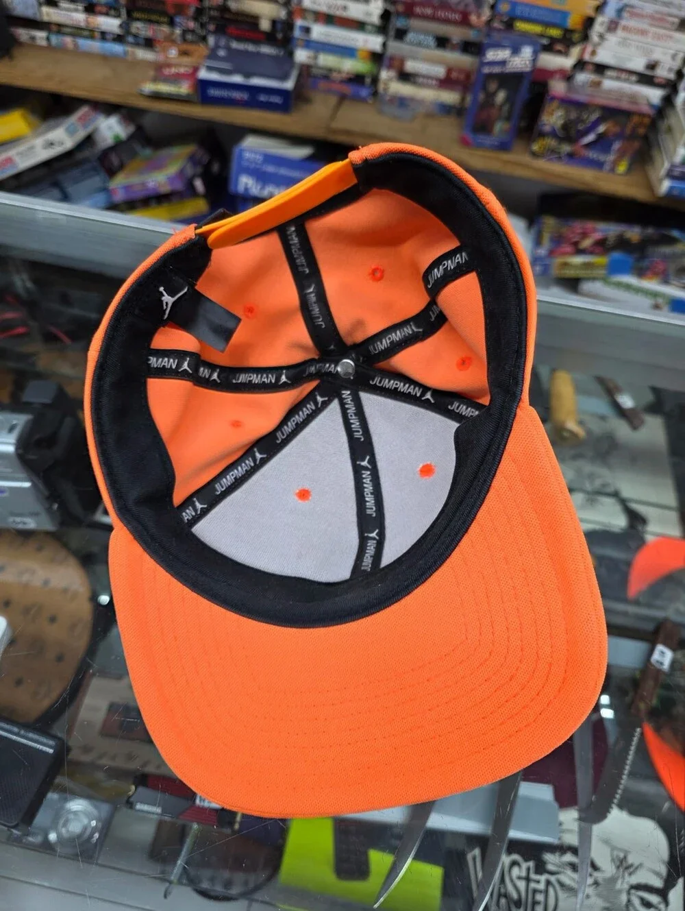 Nike Jordan Pro Jumpman Snapback Hat Cap Orange Blue Size OSFM Flat Brim